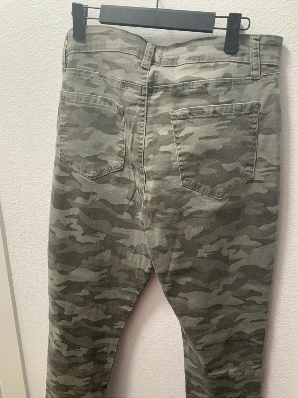Mud Pie Men's Camo Slim Straight Jeans in Olive Green